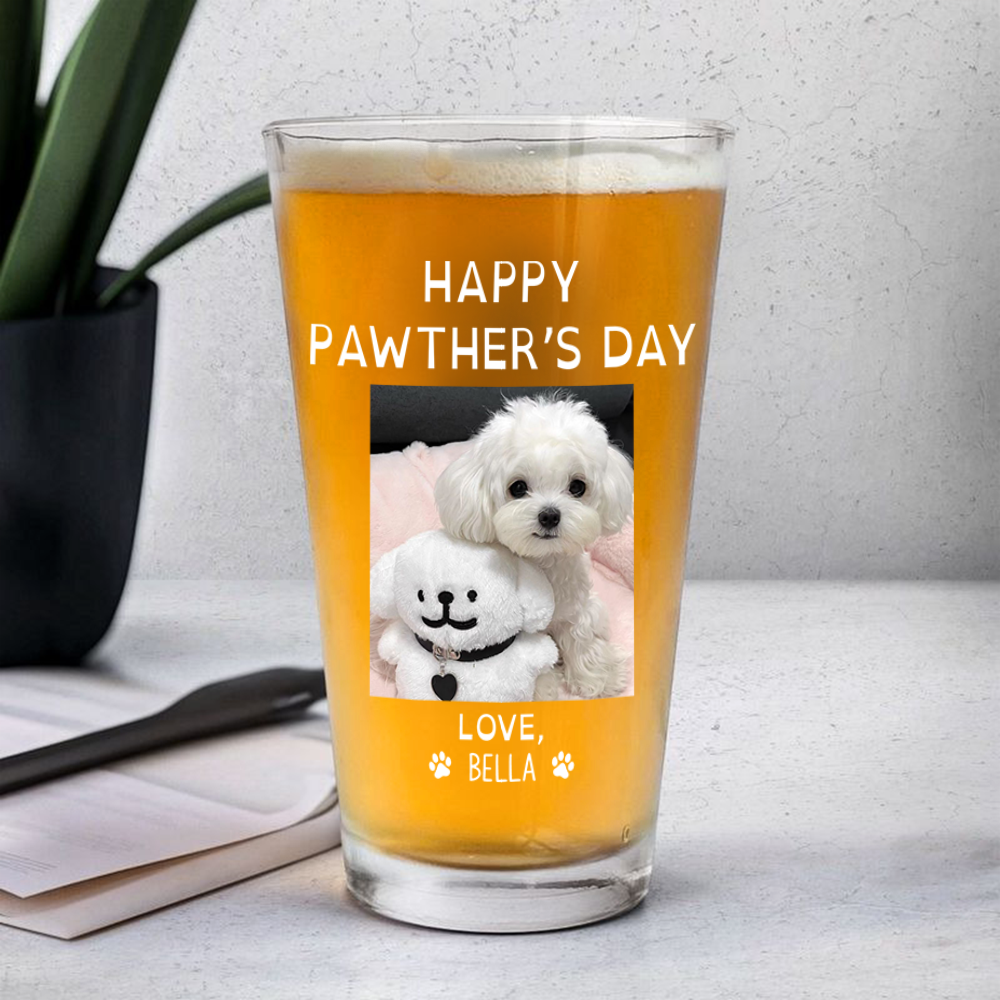 Custom Photo Happy Pawther's Day Beer Glass Gift For Dad TH10 169775