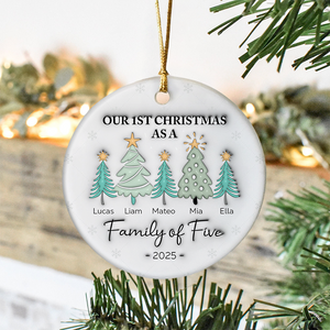 Personalized First Christmas As A Family Ceramic Ornament For Christmas TH10 894985