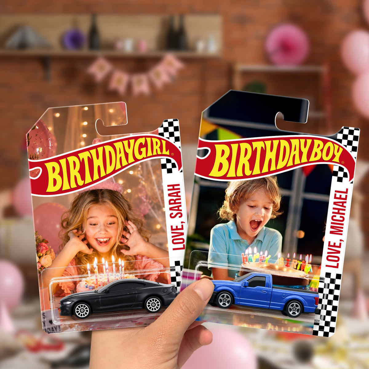 Personalized Photo Birthday Boy Girl Wheels Packaging for Birthday Custom Collector Gift HO82 903376