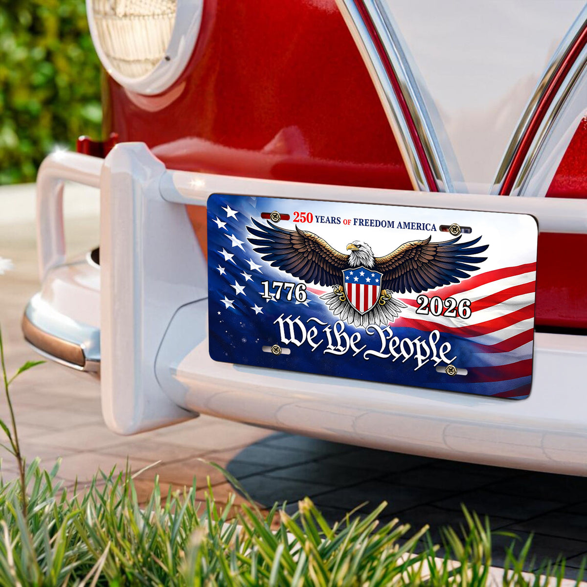 Personalized 250th Anniversary 1776-2026 USA Eagle License Plate HO82 902044