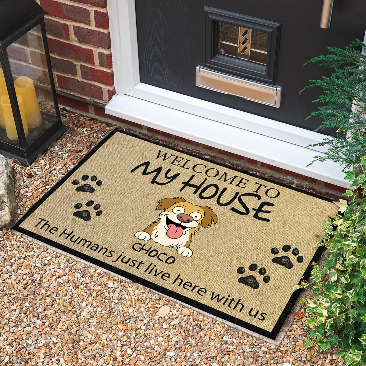 Welcome To Cute Dog's House Doormats For Dog Lovers LM32 893351