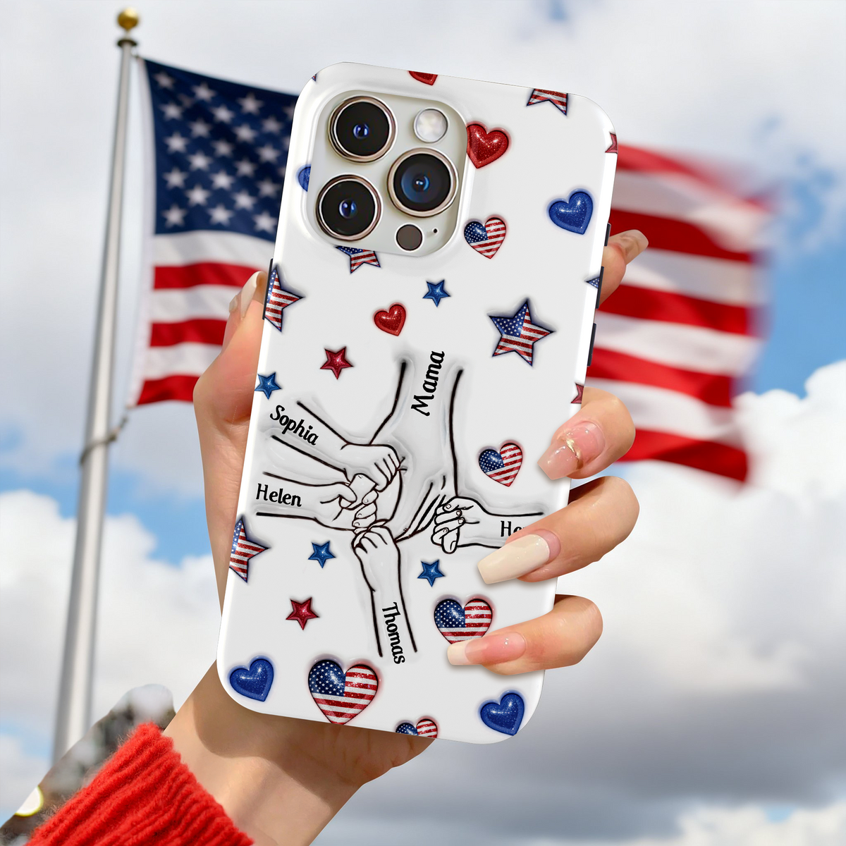 Forever Connected, Hand in Hand - Family Personalized 3D Inflated Effect Printed Phone Case HA75 920384