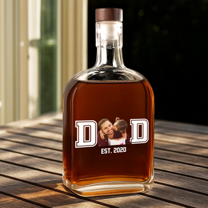 Custom Photo Dad & Kid Whiskey Bottle Father's Day Gift For Dad CH07 896000