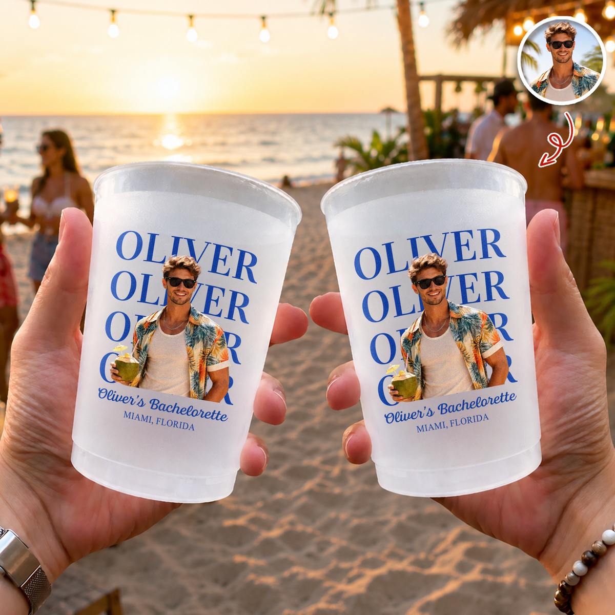 Personalized Photo Bachelorette Cup – Custom Frosted Party Cup, Bridal Shower Gift & Party Favor TH10 170549