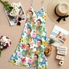 Custom Human Photo Tropical Women's V-Neck Cami Maxi Dress HO82 893608