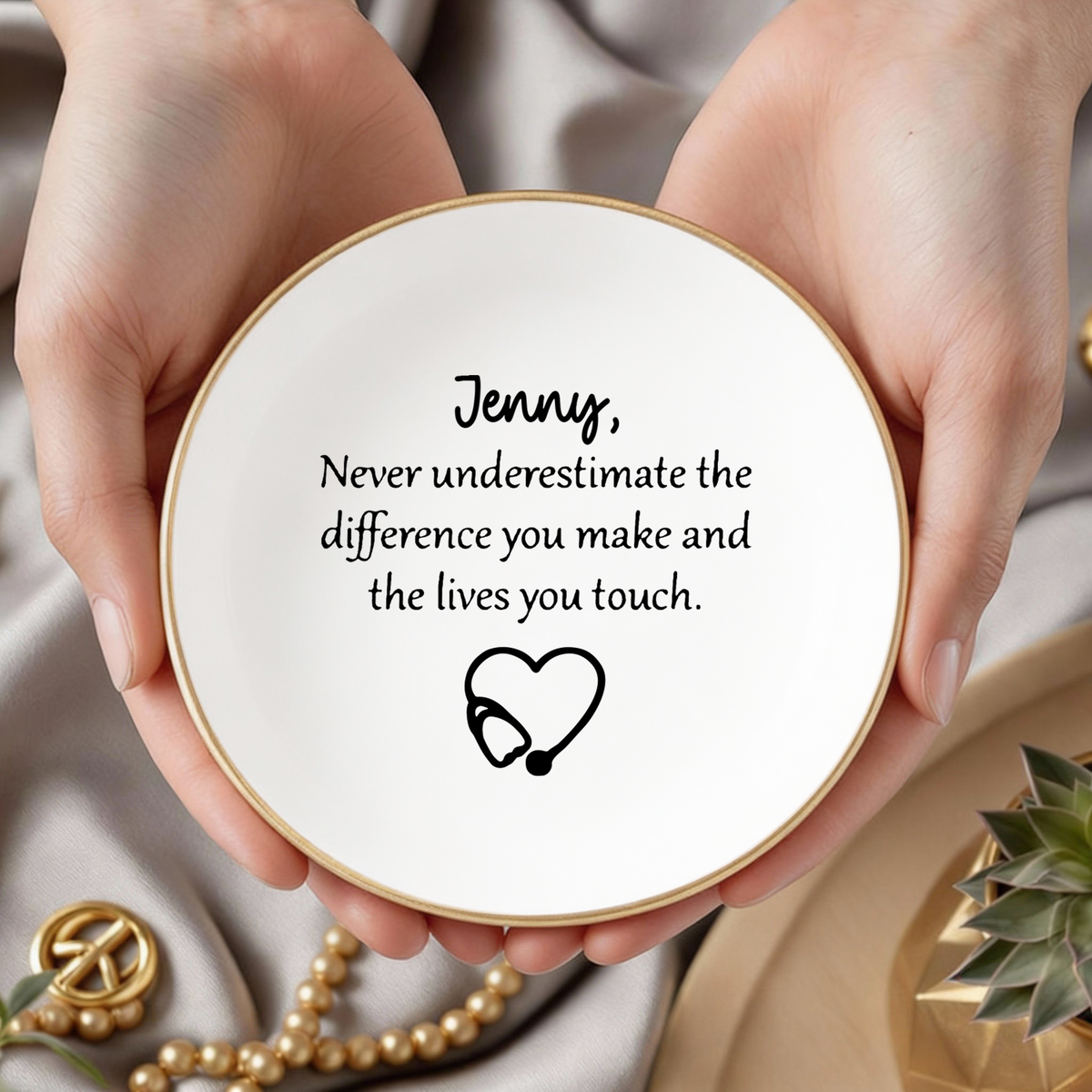 Custom Name Graduation RN BSN Nursing Grad Jewery Dish HO82 901736
