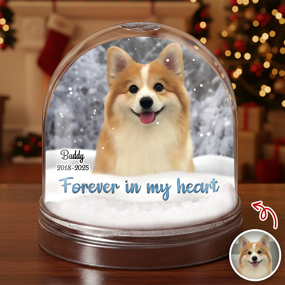 Custom Photo Forever in My Heart Memorial Acrylic Snow Globe HA75 898020