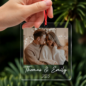 Custom Photo Acrylic Ornament Christmas Gift For Couple LM32 895767