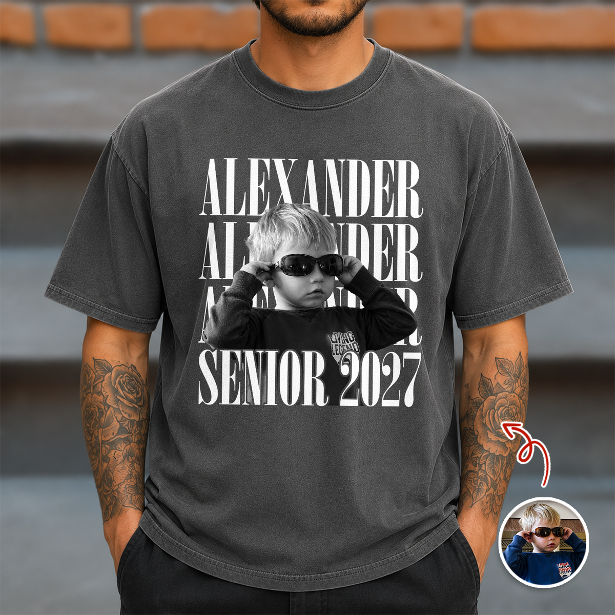 Custom Photo & Name Vintage Senior 2027 Comfort Shirt TH10 170597