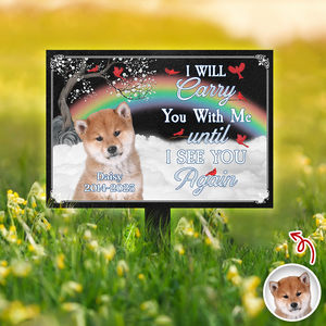 One By My Side Forever In My Heart Custom Dog Cat Memorial Photo Garden Stake CH07 896346