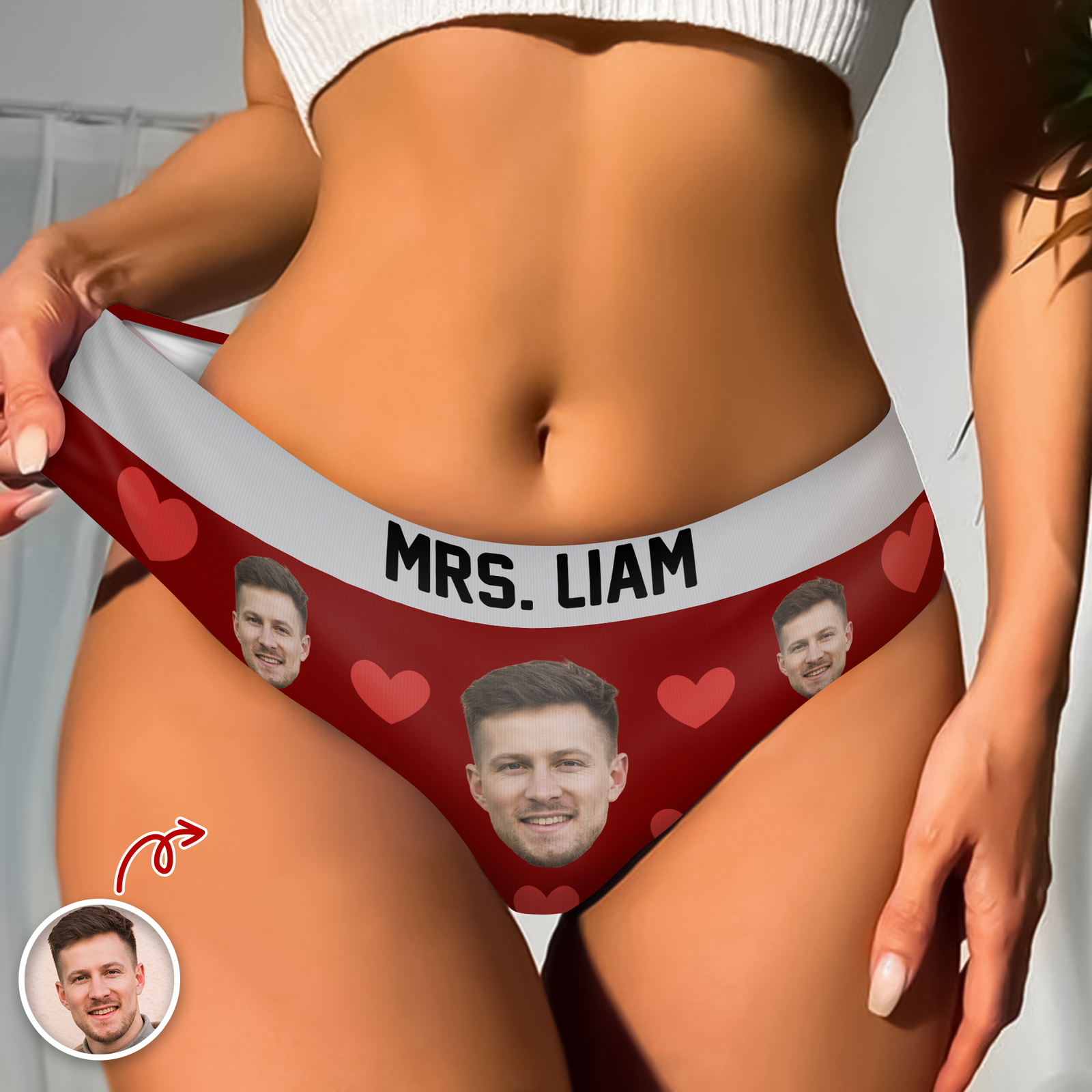 Custom Funny Boyfriend Husband Face Underwear For Women Gift For Valentine LM32 897677