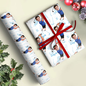 Custom Funny Golfer Photo Wrapping Paper Unique Gift LM32 893833