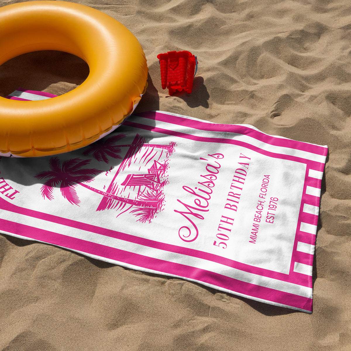 Custom Birthday Trip Beach Towel – Personalized Coastal Vacation Towel, Birthday Gift for Mom LM32 899667