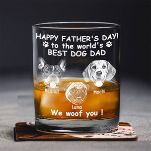 Custom Photo Woof Best Dog Dad Engraved Whiskey Glass Father's Day Gifts HA75 892372