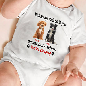 Custom Funny Dog Photo I'll Always Look Up To You Baby Onesie LM32 895559