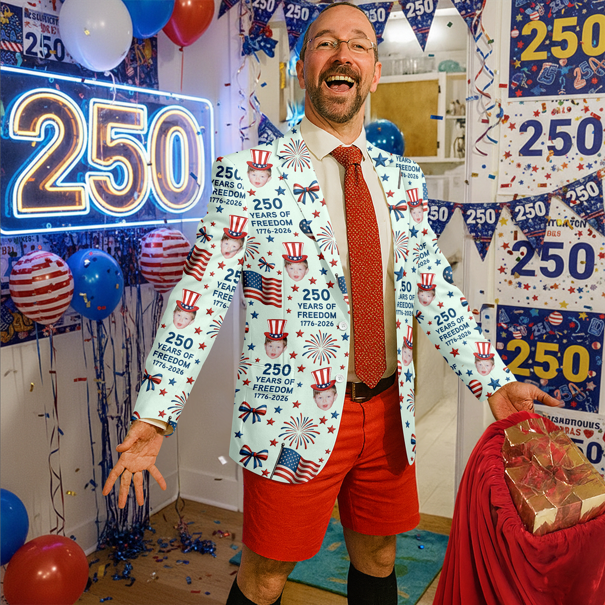 Custom Photo 250 Years Of Freedom 1776-2026 Men's Suit HO82 902732