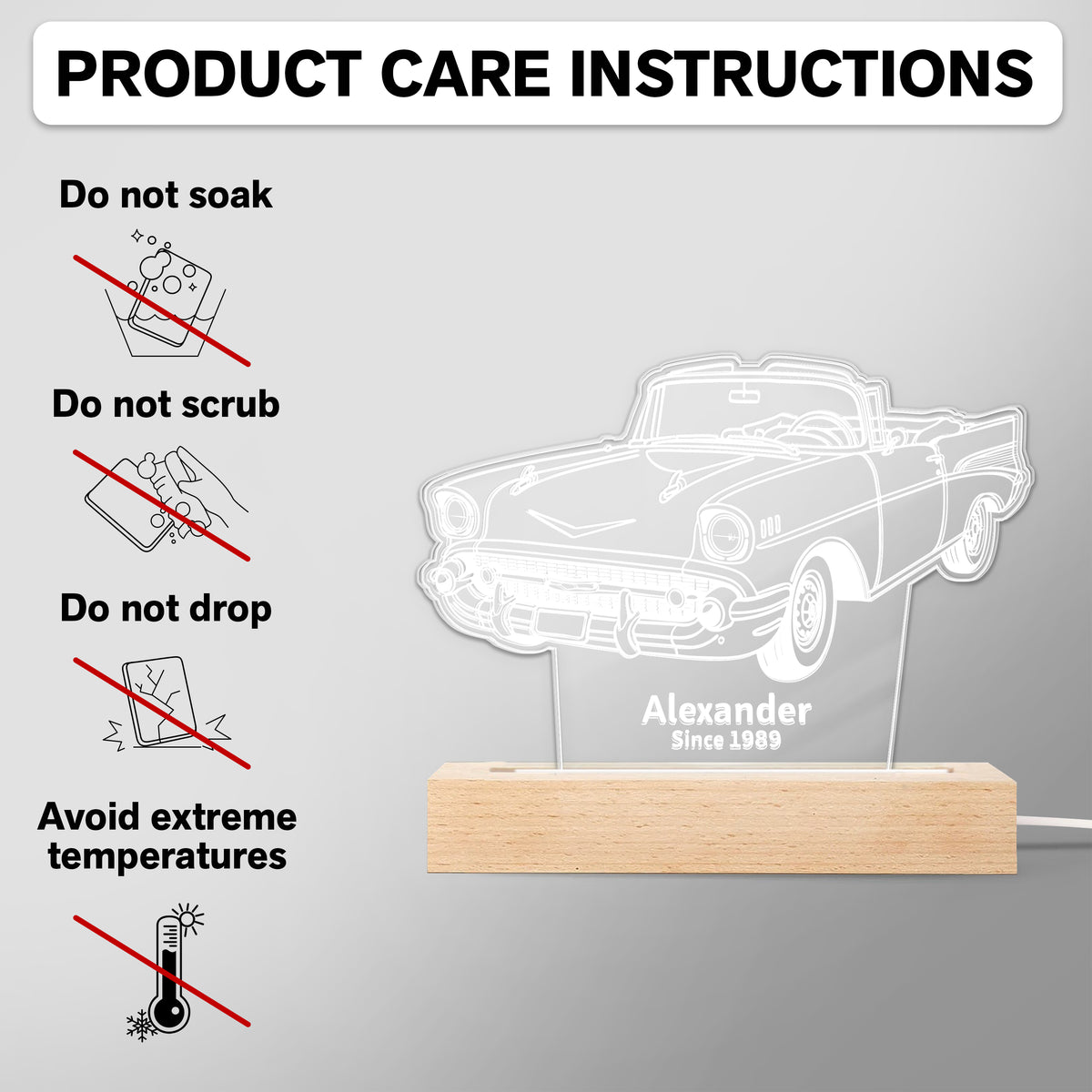 Custom 3D Car Sketch Shaped LED Night Light Plaque LM32 895015