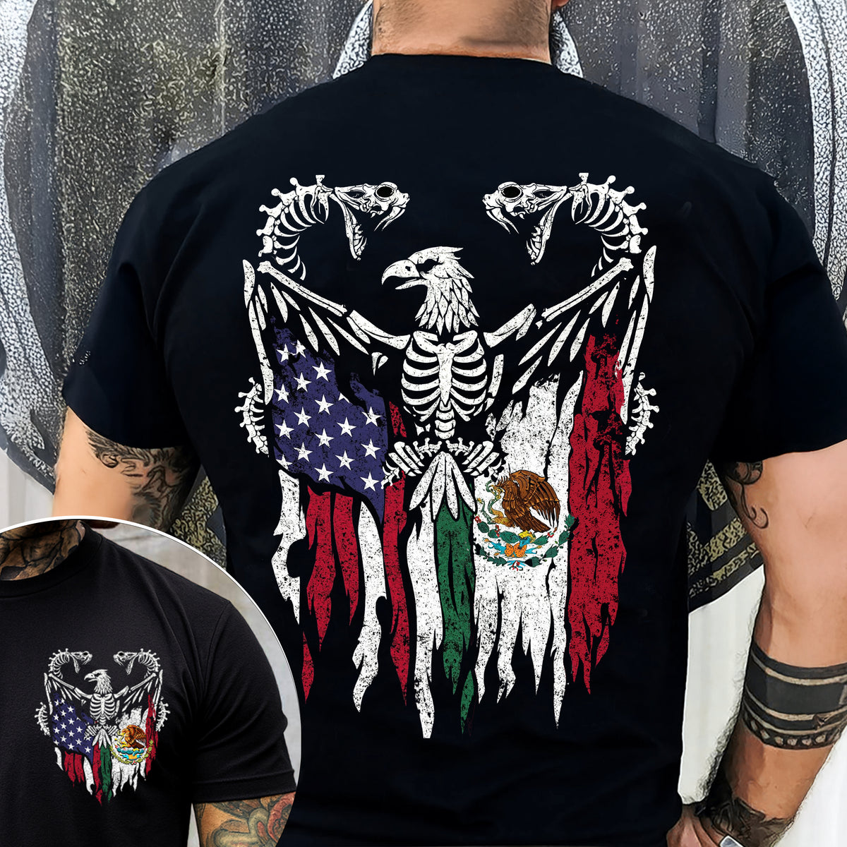 Mexico America Flag Back & Front Shirt HO82 N369 894968