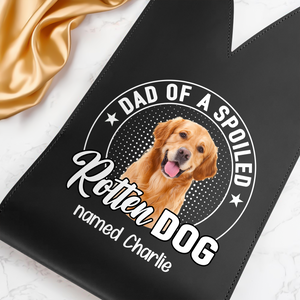 Custom Dog Photo Dad Of A Spoiled Rotten Dog Leather Wine Bag LM32 893879