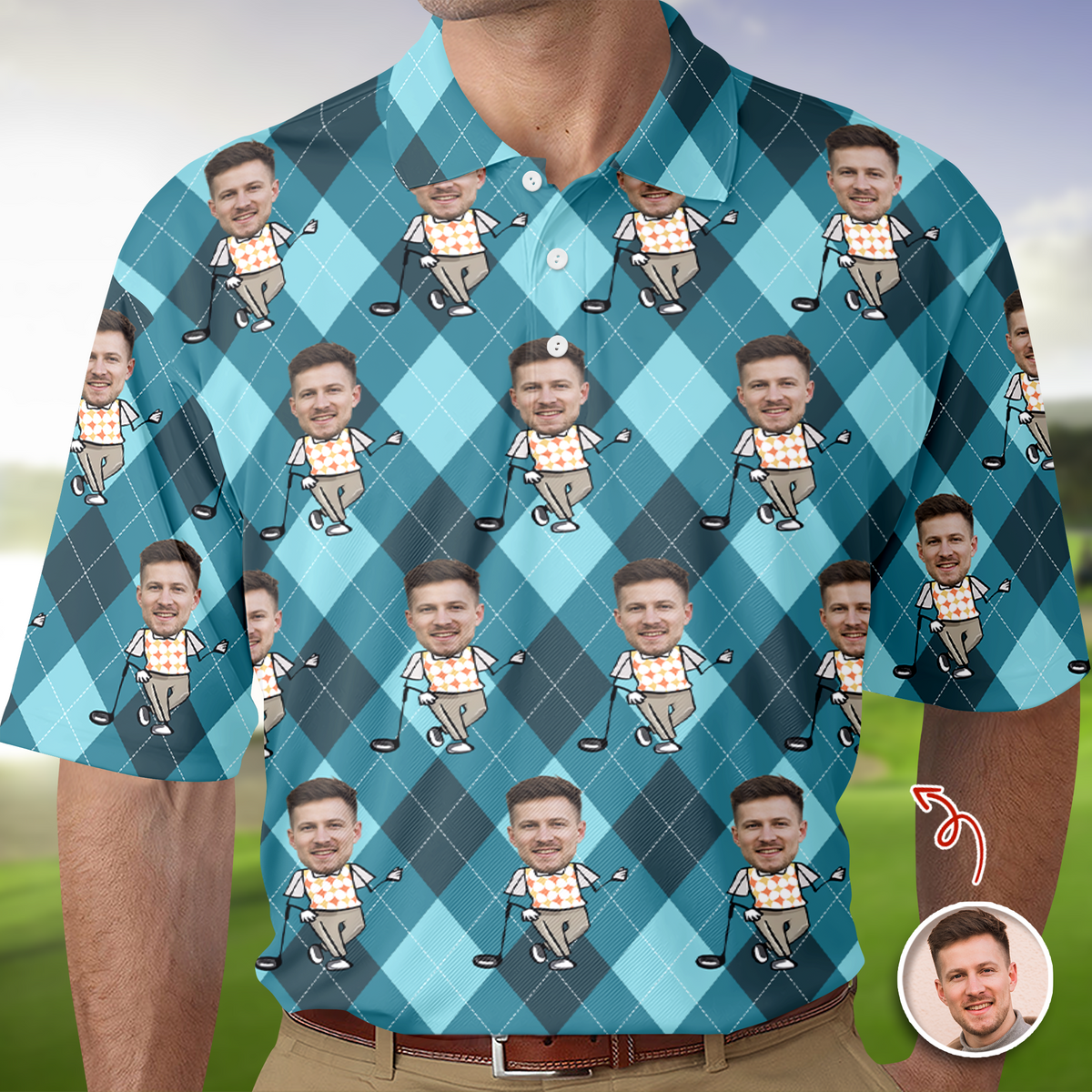 Custom Face Personalized Golf Polo Shirt Gift For Golfer, Golf Lovers HA75 898562