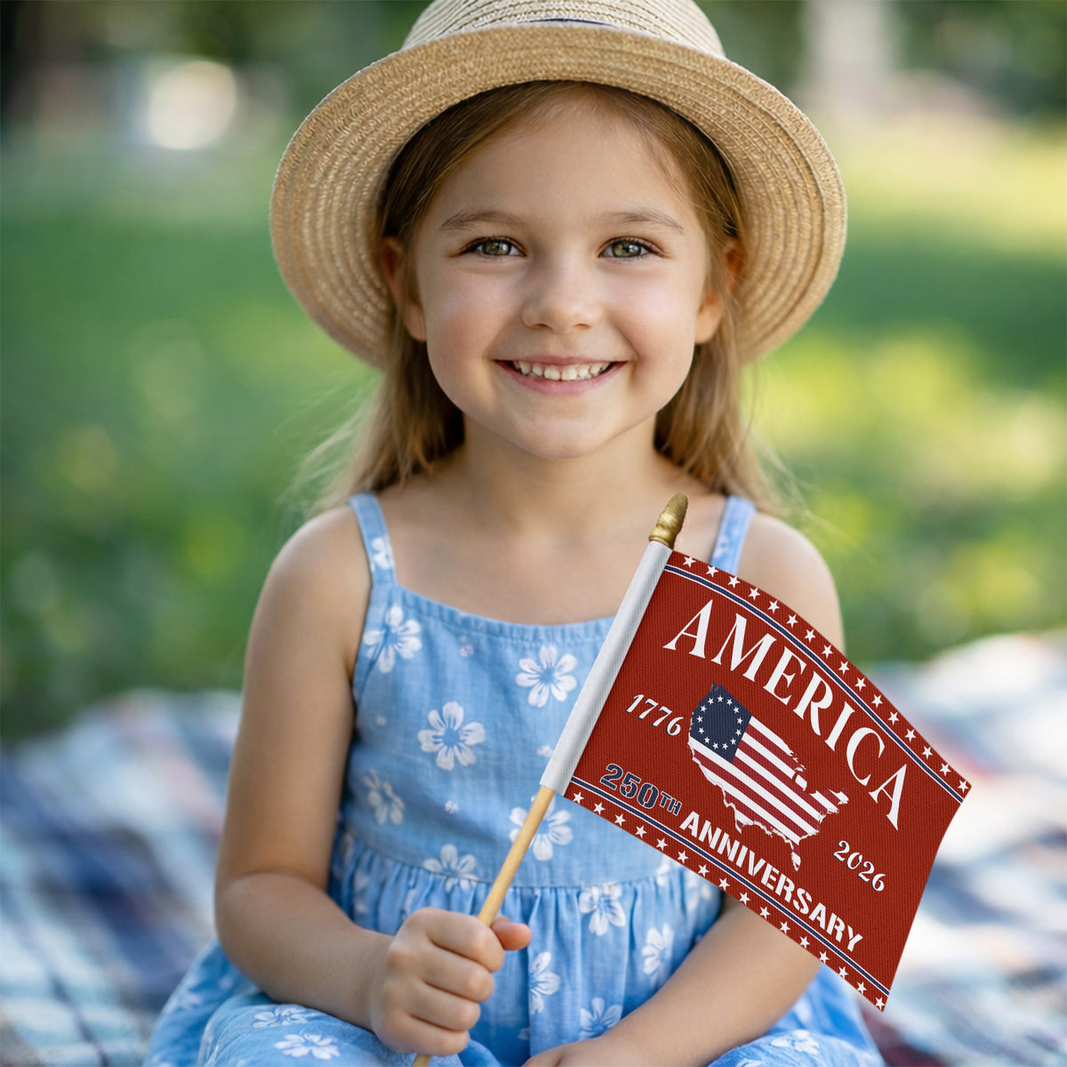 1776 - 2026 America 250th Anniversary Handheld Flag HA75 898850