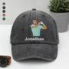 Custom Golf Player Photo Washed Denim Baseball Cap CH07 895504