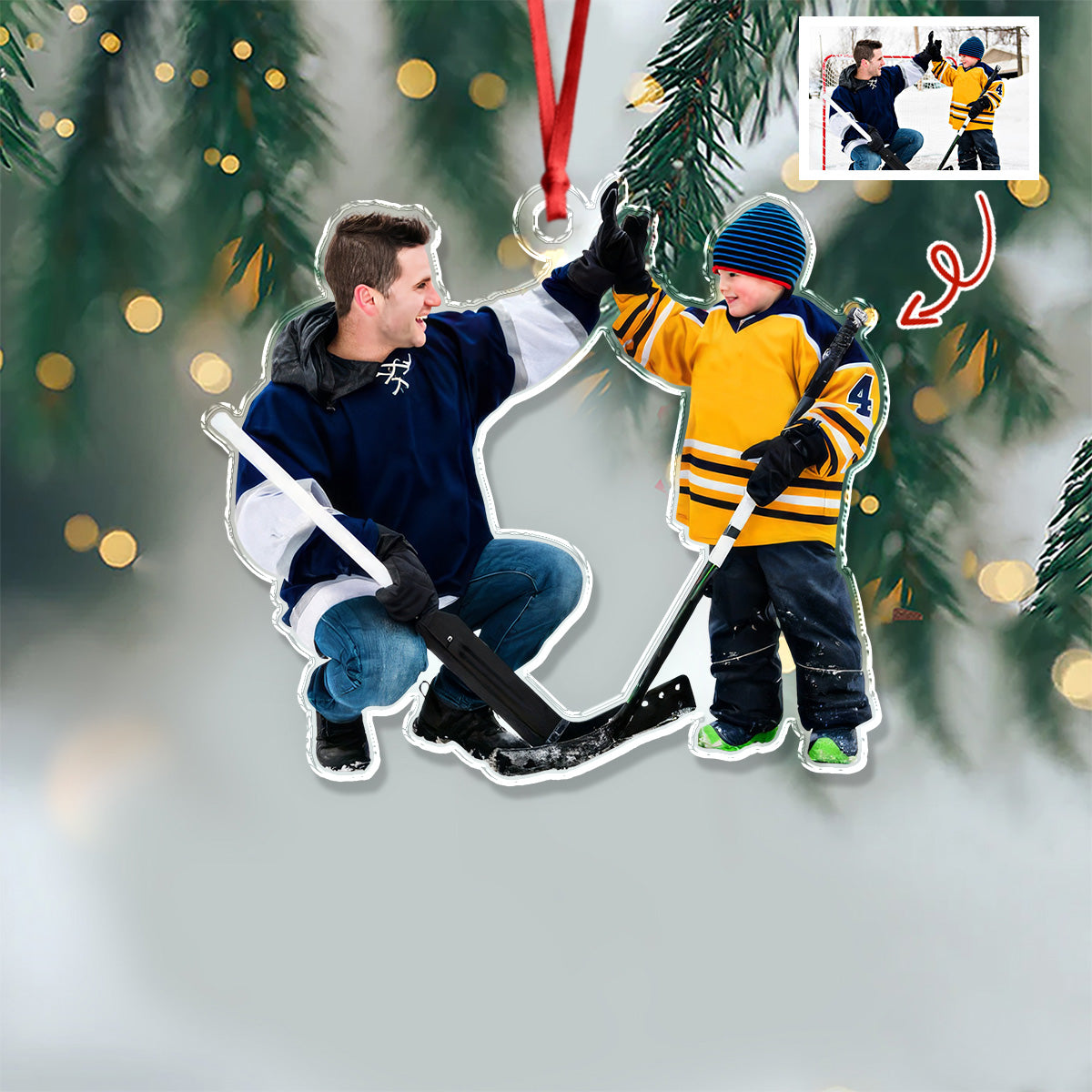 Frozen Bonds - Personalized Acrylic Ornament Gift For Ice Hockey Lovers HO82 900170