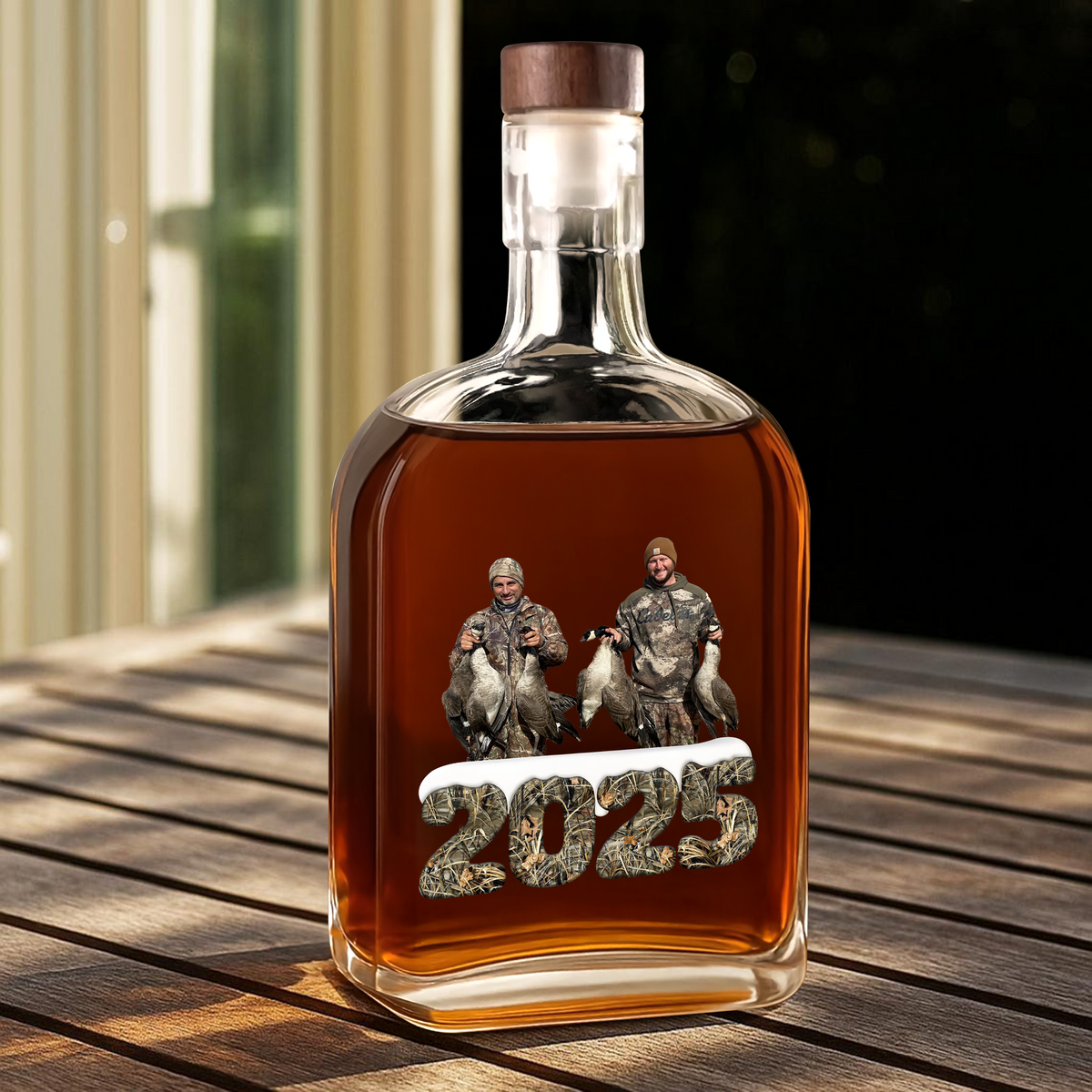 Custom Photo Whiskey Bottle Christmas Gifts For Duck Hunting HA75 898370