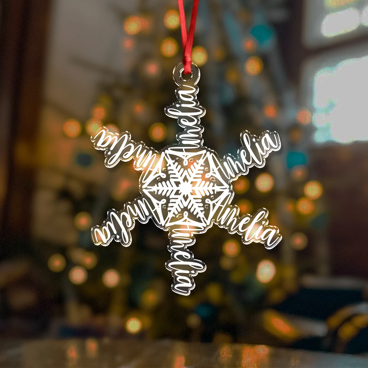 Custom Name Snowflake Acrylic Ornament Christmas Gift For Family CH07 899040