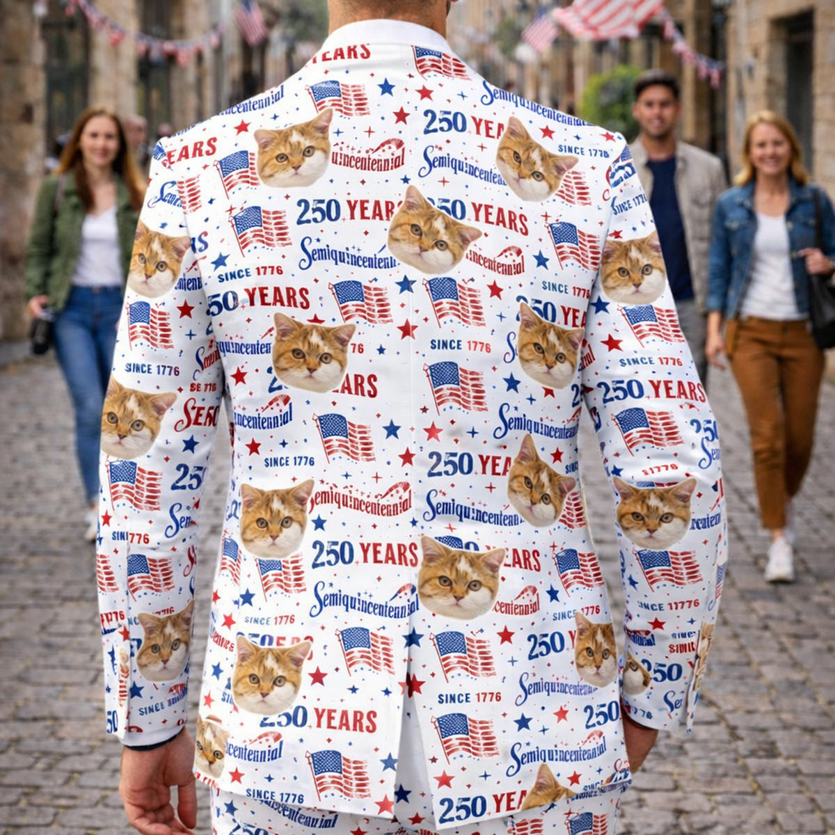 Custom Dog Cat Photo 250 Years of America Semiquincentennial Men's Suit LM32 899505