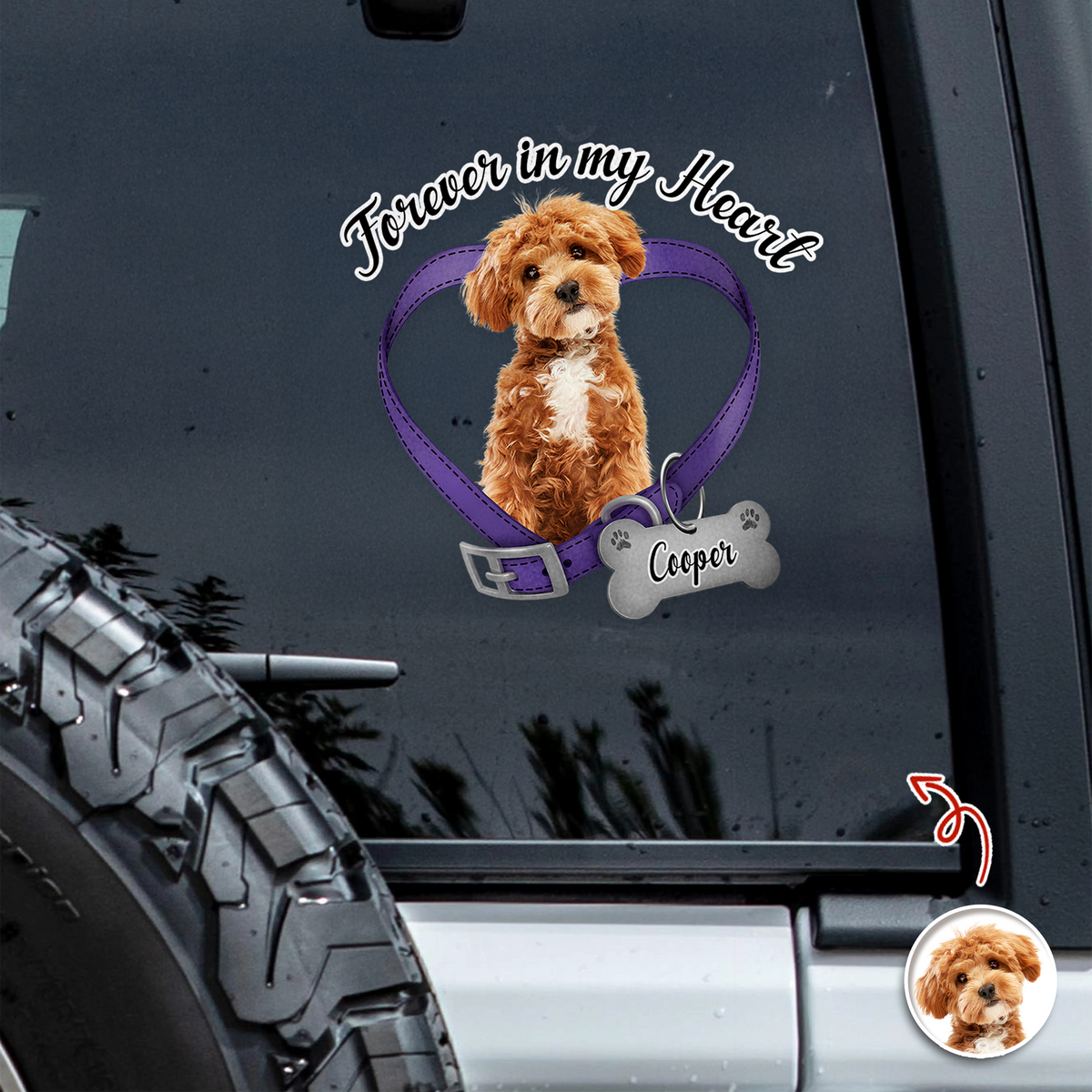 Custom Photo Forever In My Heart Memorial Car Window Decal Sticker CH07 899600