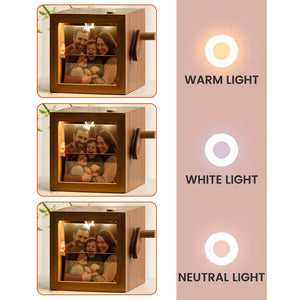 Custom Family Photo Flipbook Frame Wooden Gift for Mom, Dad Unique Home Decor HA75 898426