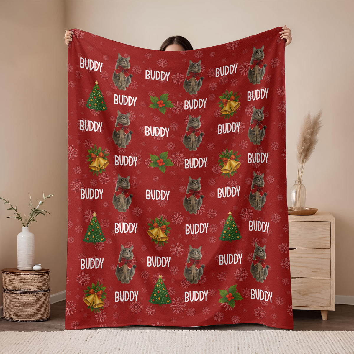 Custom Cat Photo Blanket For Christmas TH10 896023