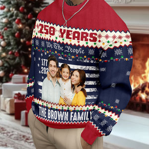 Custom Family Photo 250 Years USA 250th Birthday 1776 - 2026 Ugly Sweater LM32 897141