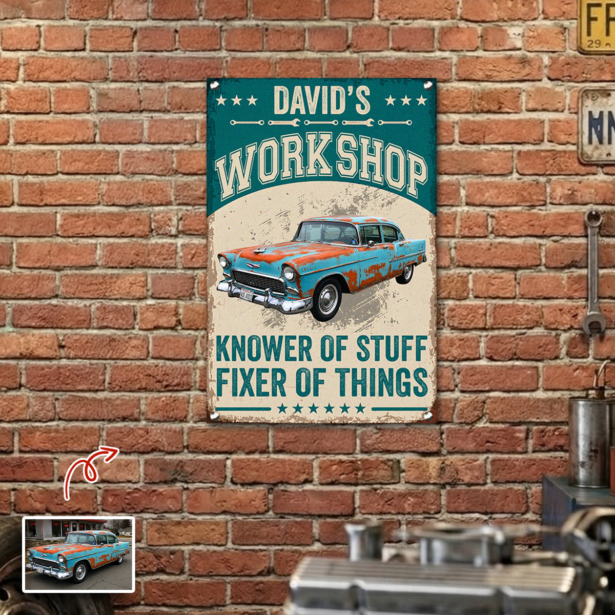 Custom Photo I Fix Sh!t That's What I Do Metal Sign - Funny Mechanic Gift TH10 170489