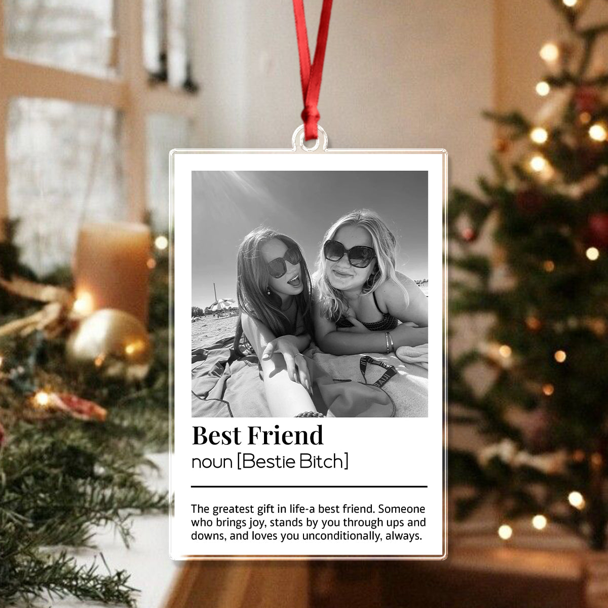 Custom Best Friend Photo Acrylic Ornament Gift For Bestie LM32 895505