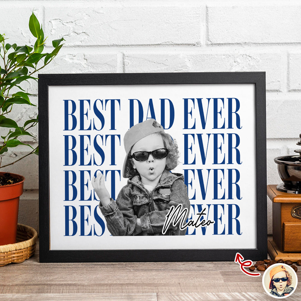 Personalized Vintage Photo Best Dad, Mom Ever Picture Frame HA75 921452