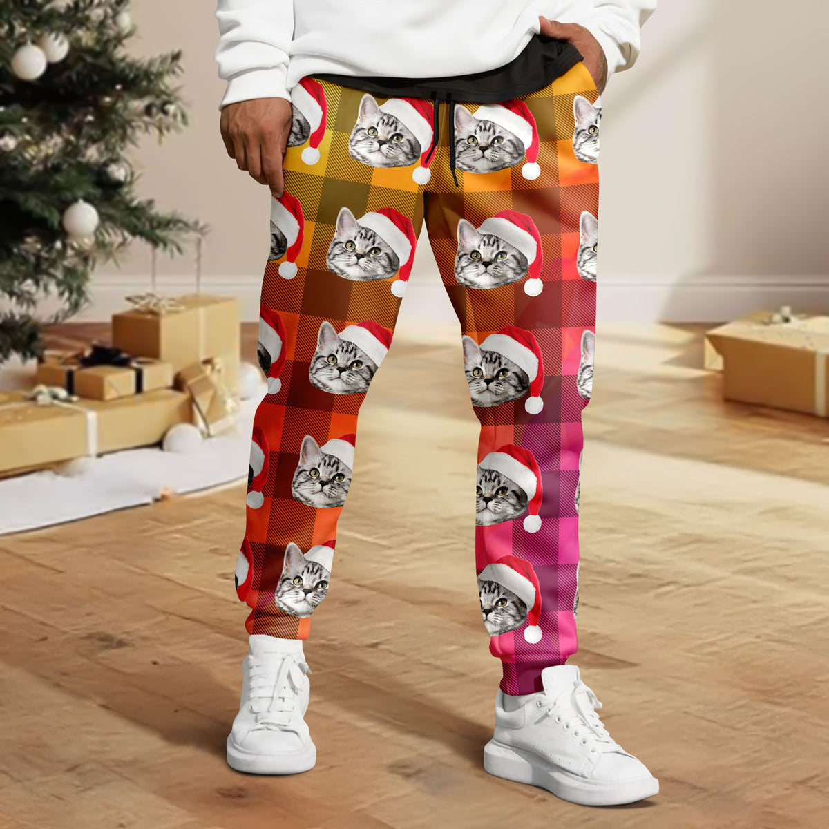 Custom Dog Cat Face Colorful Sweatpants For Dog Cat Lovers LM32 897417
