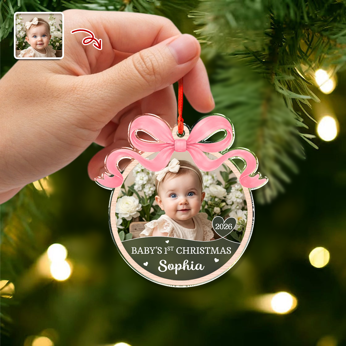Custom Photo Baby’s First Christmas Acrylic Ornament Gifts For New Moms, New Dads, New Parents LM32 669645