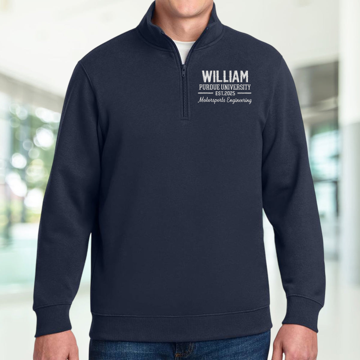 Embroidered University Quarter Zip Pullover, Custom College Shirt, Personalized School Sweatshirt TH10 898163