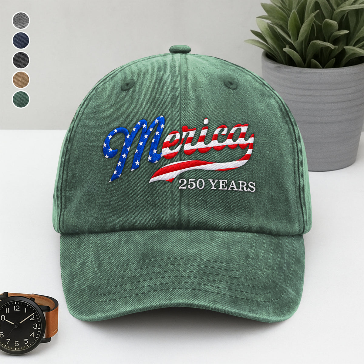 USA Patriotic Merica 250 Years Embroidered Baseball Cap HO82 902888
