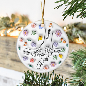 You Hold Hands Also Our Hearts Personalized 3D Inflated Effect Ceramic Ornament HA75 897818