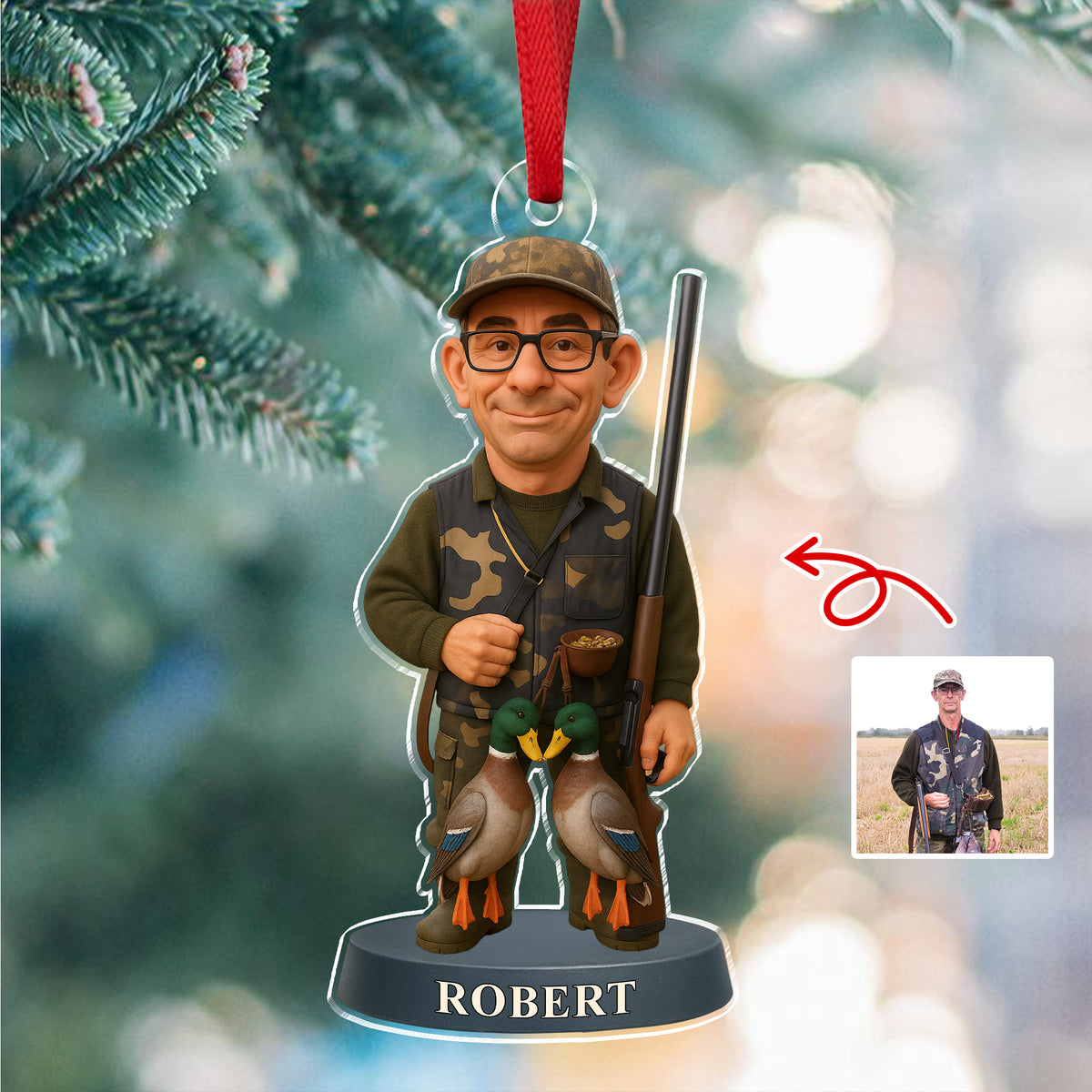 Custom Photo Hunting 3D Effect Figure Art Acrylic Ornament For Duck Hunter HA75 898122