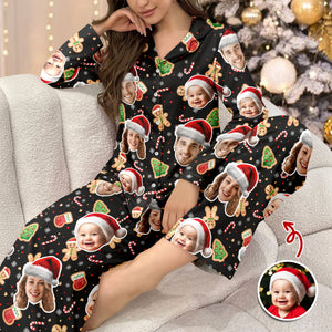 Custom Funny Family Face With Christmas Pattern Pajamas HA75 892792