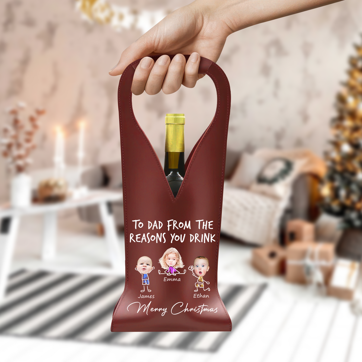 Custom Photo From The Reasons You Drink Leather Wine Bag HA75 892908