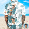 Custom Golfer Photo Tropical Leaf Pattern Hawaiian Shirt CH07 899872