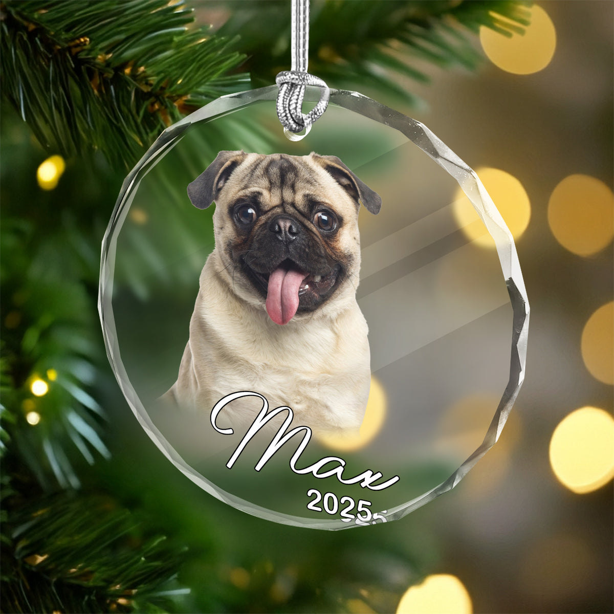 Custom Pet Photo Christmas Glass Ornament Gift For Pet Lovers TH10 894775