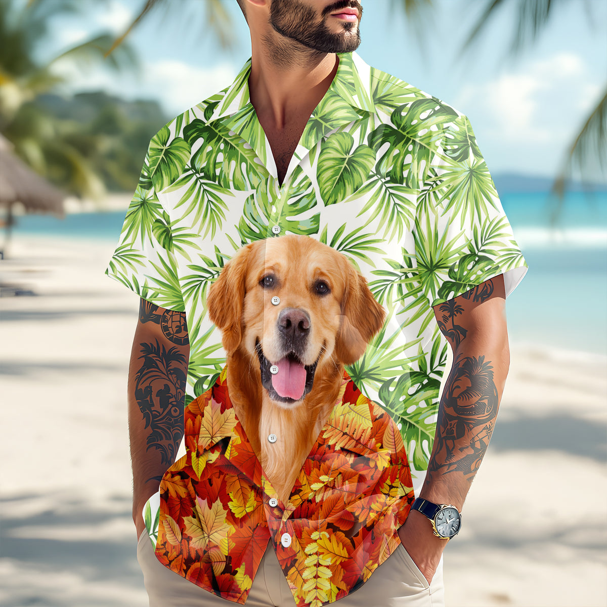 Custom Funny Dog Cat Photo Tropical Summer Hawaii Shirt LM32 669509
