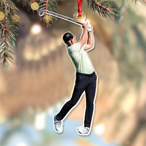 Custom Photo Golf Player Acrylic Ornament Christmas Gift For Golf Lovers HA75 897658