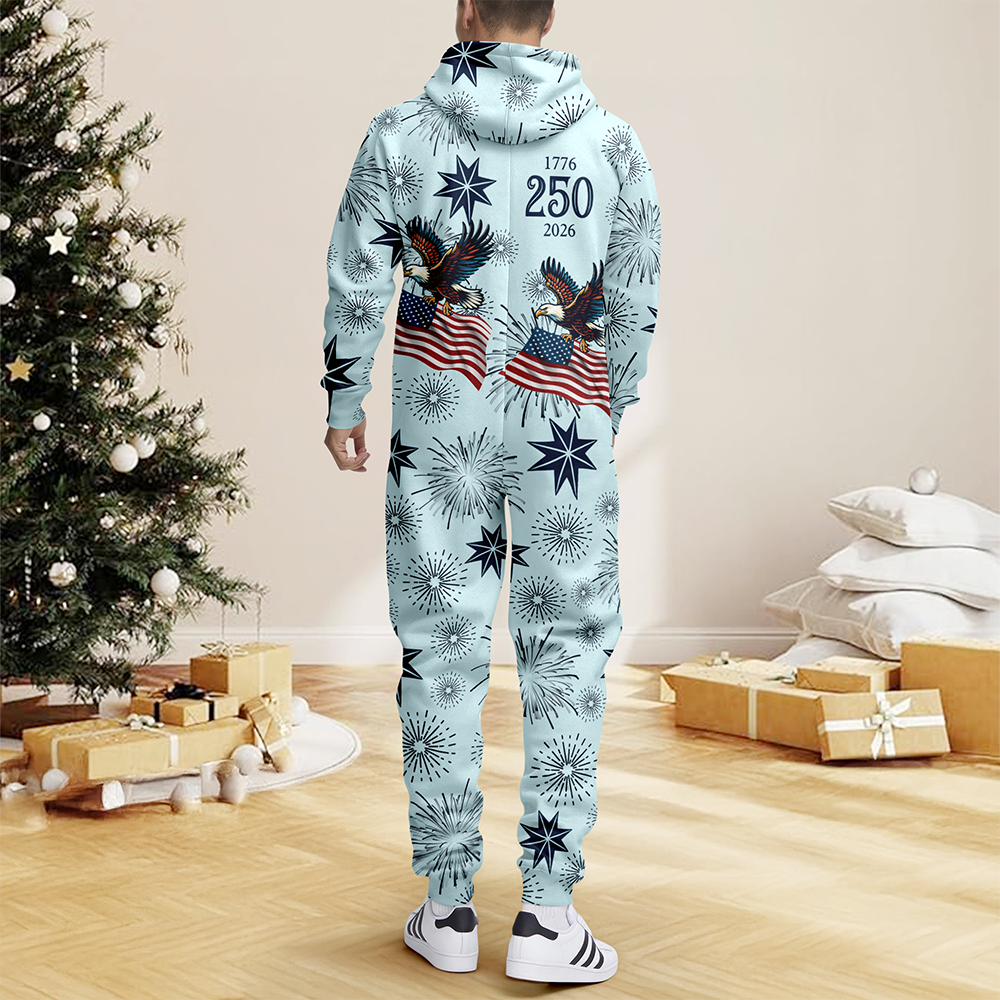 Personalized USA 250 Anniversary Eagle 1776-2026 Onesie Pajamas HA75 919078